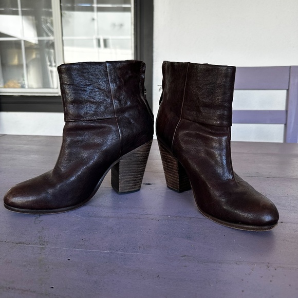 Rag and Bone Classic Newbery Brown Ankle Booties Size 37 - Picture 3 of 7